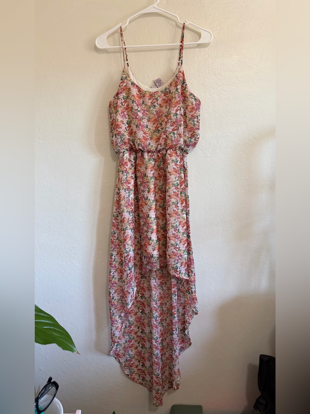 Love On A Hanger Floral Handkerchief Hem High Low Maxi Dress